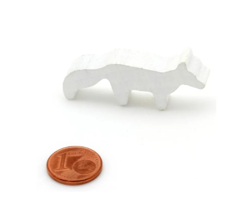 Tout Pour le Jeu Pion renard polaire blanc en bois 45 x 20 x 8 mm
