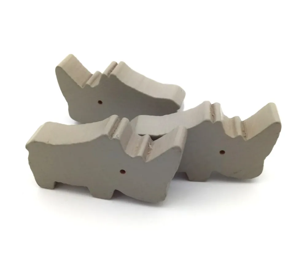 Tout Pour le Jeu Pion rhinocéros gris en bois pour jeu 50 x 30 x 12 mm