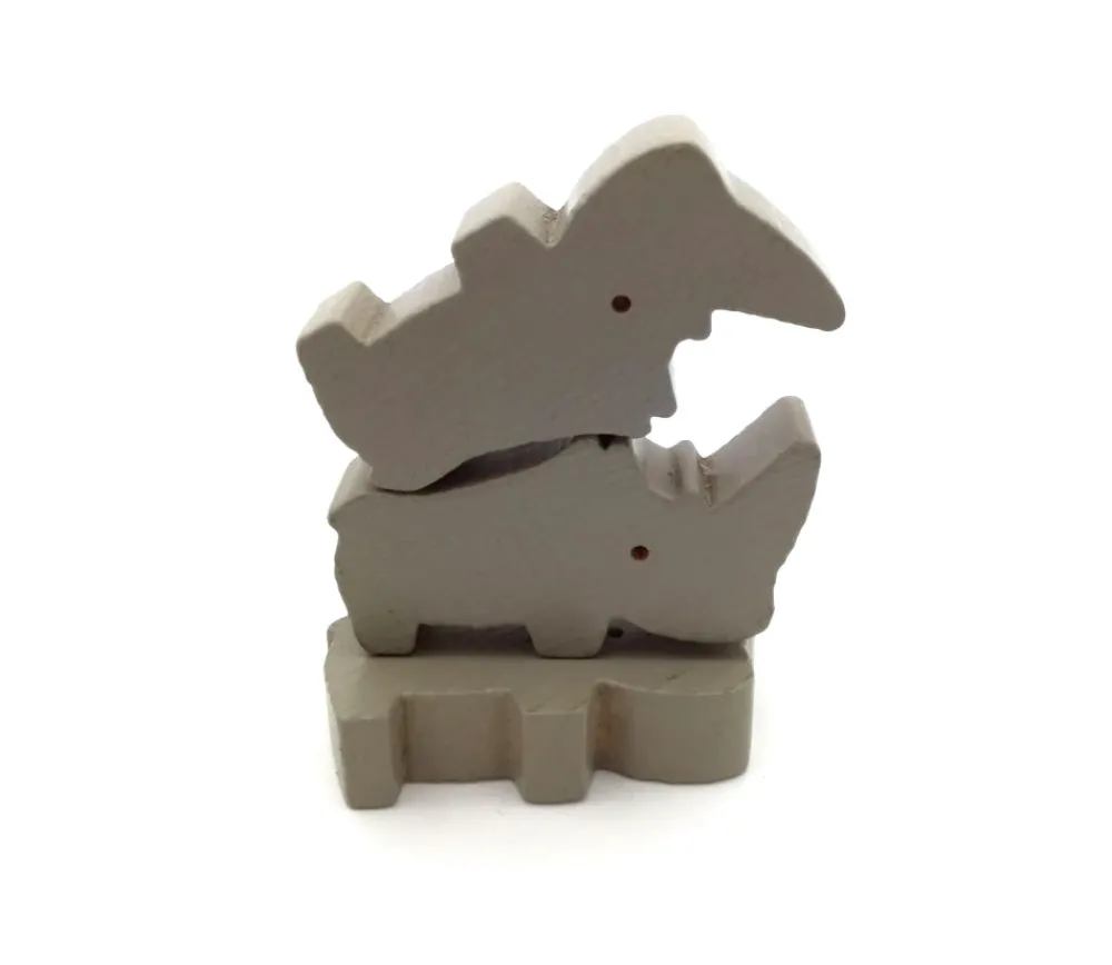 Tout Pour le Jeu Pion rhinocéros gris en bois pour jeu 50 x 30 x 12 mm