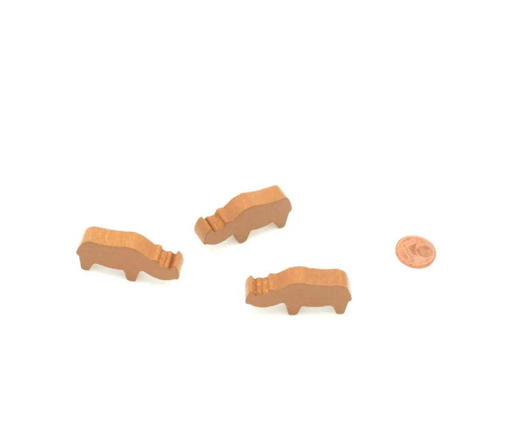 Tout Pour le Jeu Pion rhinocéros marron clair en bois pour jeu 39 x 20 x 8 mm