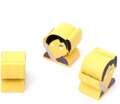 Tout Pour le Jeu Pion Samouraï ninja jaune en bois 16 x 15 x 10 mm