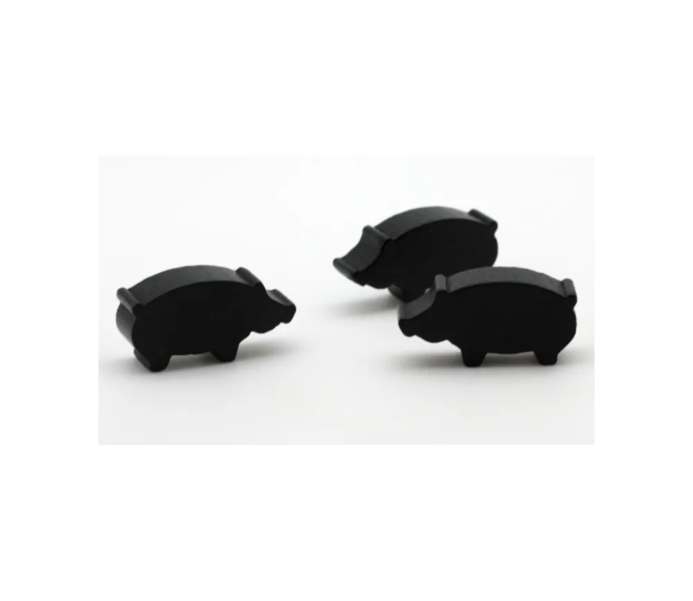 Tout Pour le Jeu Pion sanglier ou cochon noir en bois 30 x 14 x 8 mm.