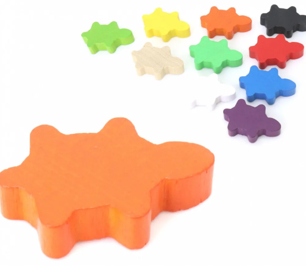 Tout Pour le Jeu Pion Tortue en bois coloré 35 x 22 x 8 mm pour jeux