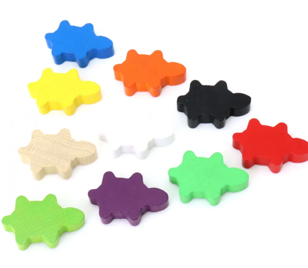 Tout Pour le Jeu Pion Tortue en bois coloré 35 x 22 x 8 mm pour jeux