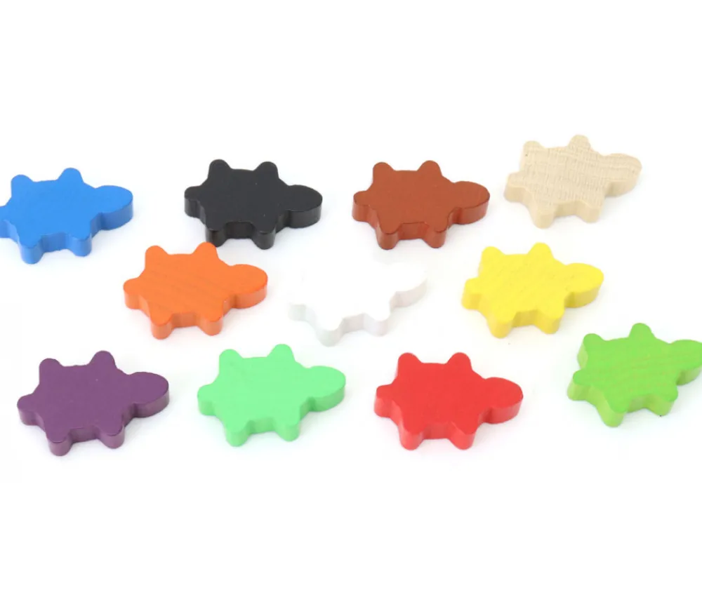 Tout Pour le Jeu Pion Tortue en bois coloré 35 x 22 x 8 mm pour jeux