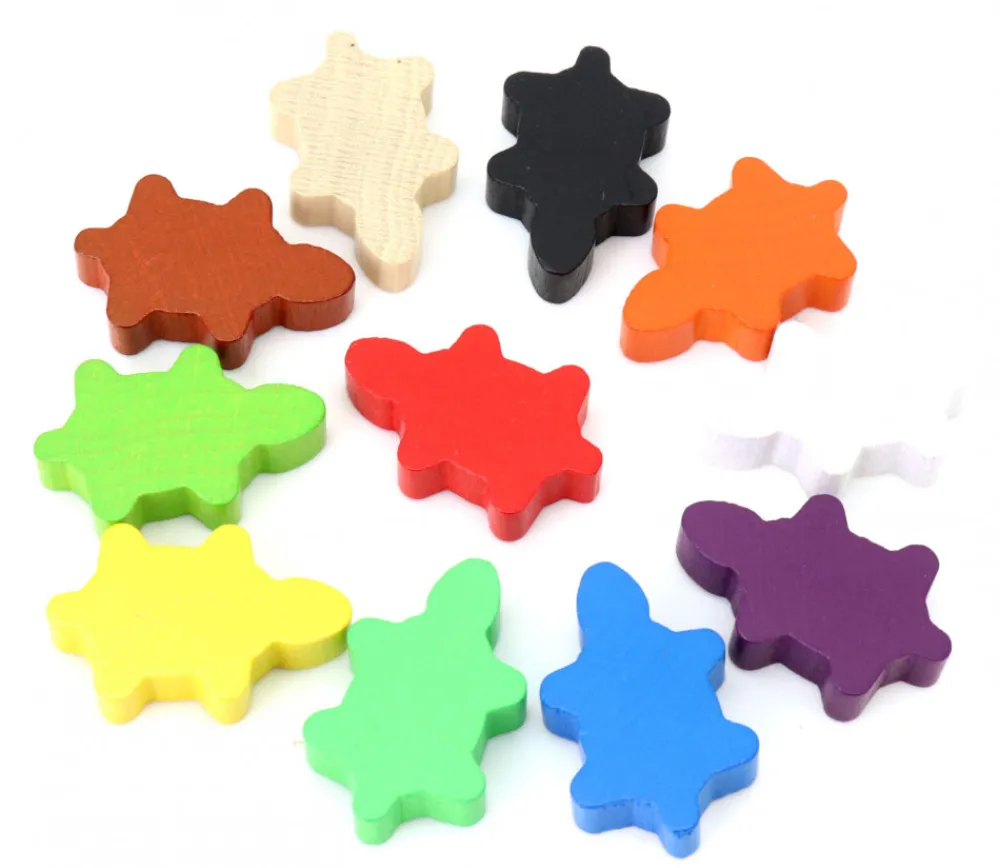 Tout Pour le Jeu Pion Tortue en bois coloré 35 x 22 x 8 mm pour jeux