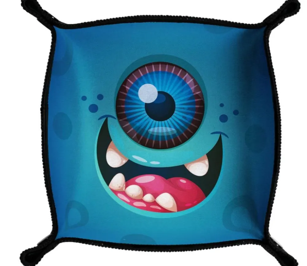 Tout Pour le Jeu Piste de dés monstre cyclope bleu 21x 21 cm