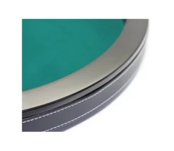 Tout Pour le Jeu Piste de dés luxe verte et noire 40 cm tour imitation cuir avec 5 dés