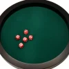 Tout Pour le Jeu Piste de dés PRESTIGE 43 cm verte et noire tour cuir avec 5 dés de jeux
