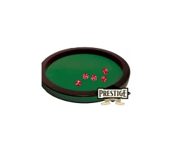 Tout Pour le Jeu Piste de dés PRESTIGE 43 cm verte et noire tour cuir avec 5 dés de jeux
