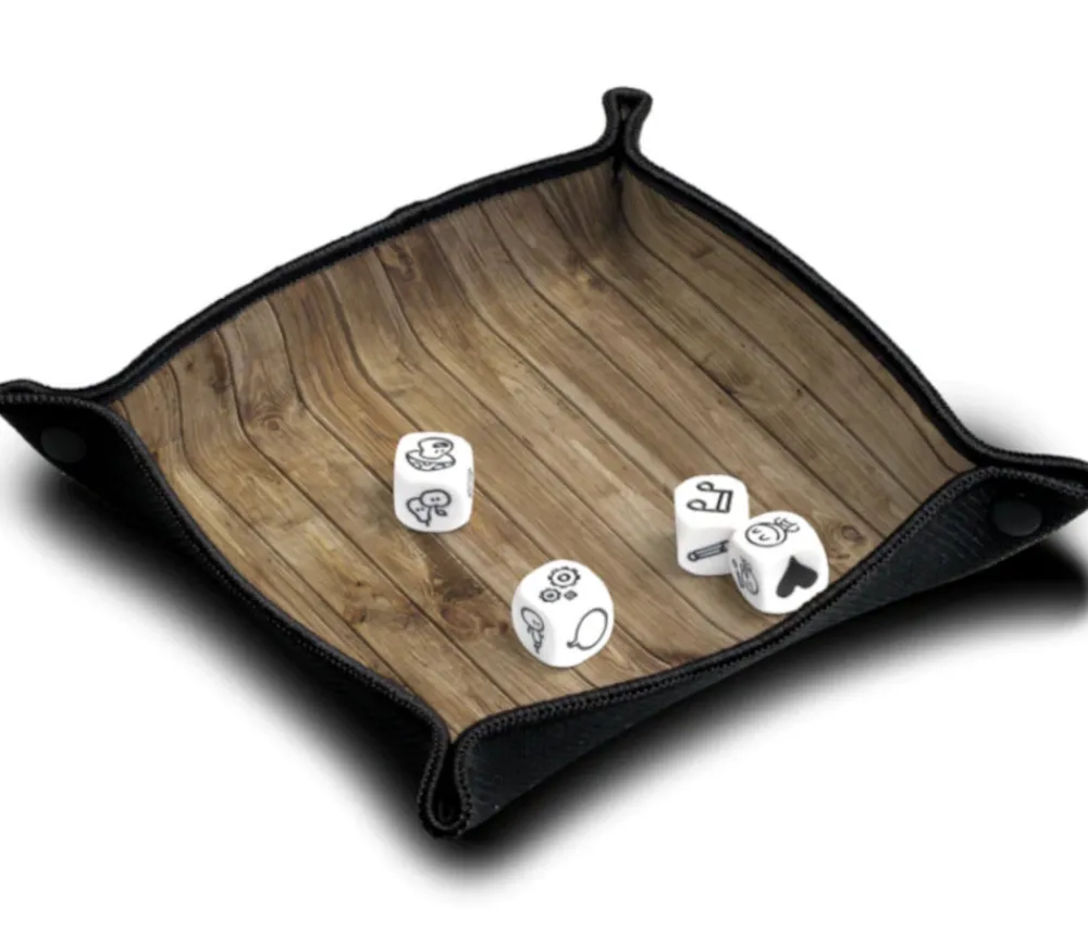 Tout Pour le Jeu Piste de dés souple néoprène décor bois 21x 21 cm