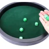 Tout Pour le Jeu Piste dés 34 cm noire et verte tour tissu cuir avec 5 dés