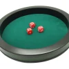Tout Pour le Jeu Piste dés 30 cm prestige verte tour cuir avec 3 dés