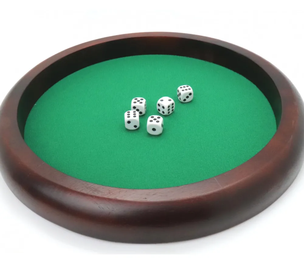 Tout Pour le Jeu Piste dés bois marron 35 cm pour jeu avec 5 dés