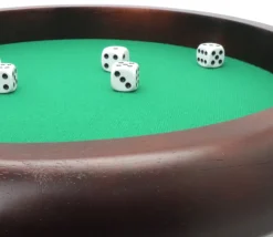 Tout Pour le Jeu Piste dés bois marron 35 cm pour jeu avec 5 dés