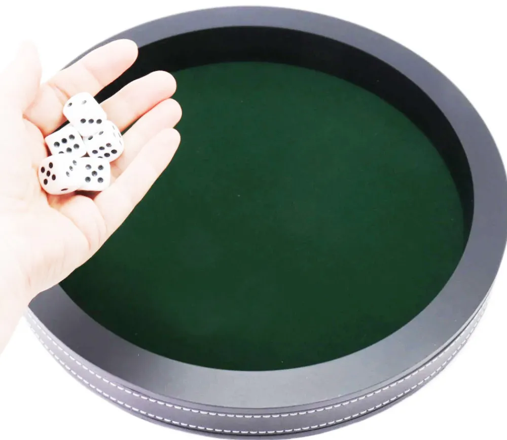 Tout Pour le Jeu Piste dés luxe 30 cm verte et noire 30 cm tour simili cuir