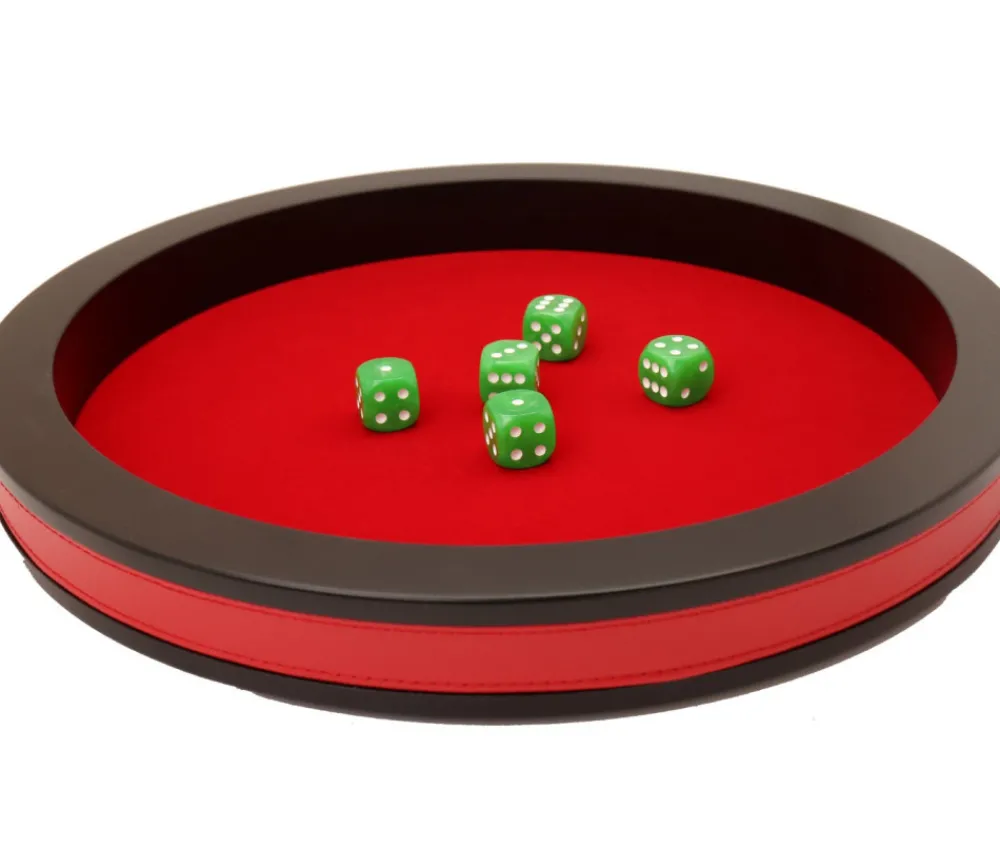 Tout Pour le Jeu Piste dés rouge et noire de 43 cm avec 5 dés