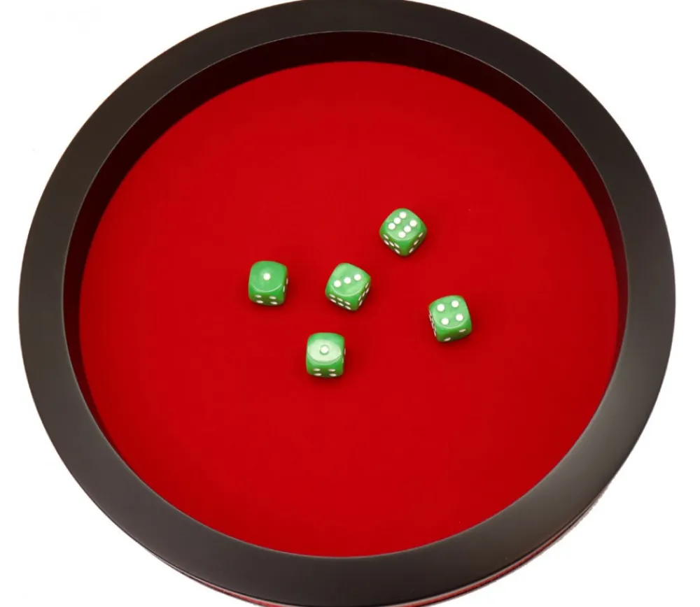 Tout Pour le Jeu Piste dés rouge et noire de 43 cm avec 5 dés