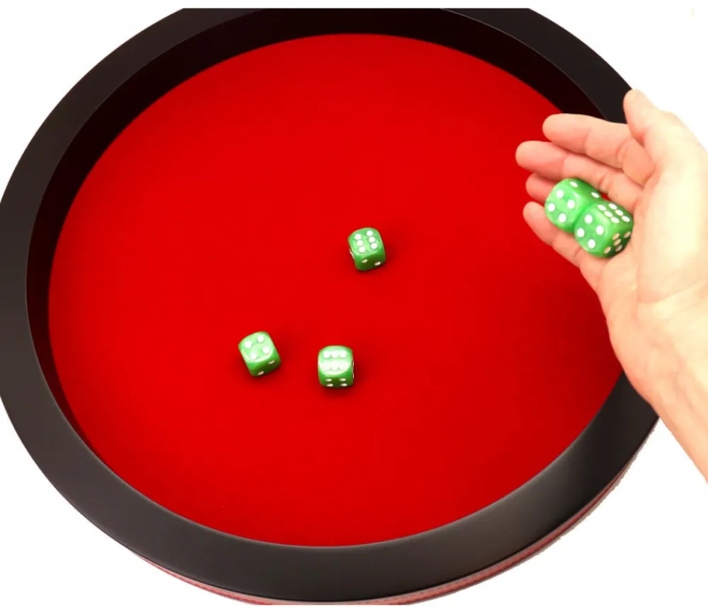 Tout Pour le Jeu Piste dés rouge et noire de 43 cm avec 5 dés