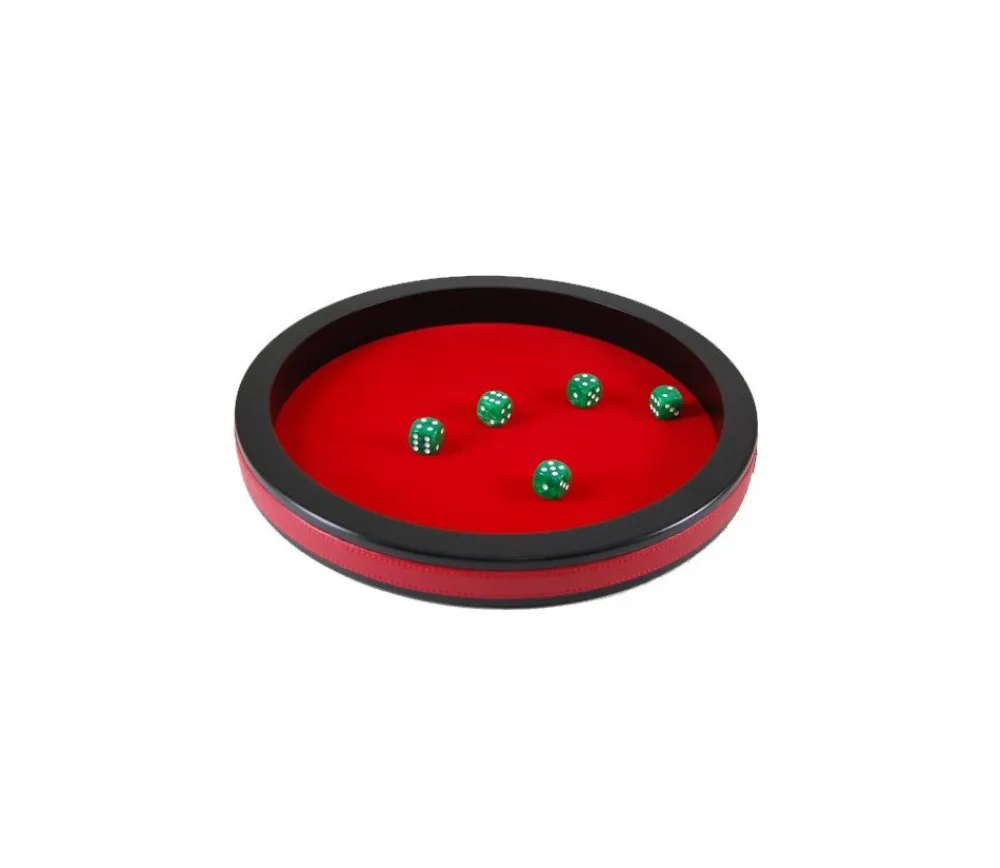Tout Pour le Jeu Piste dés rouge et noire de 43 cm avec 5 dés