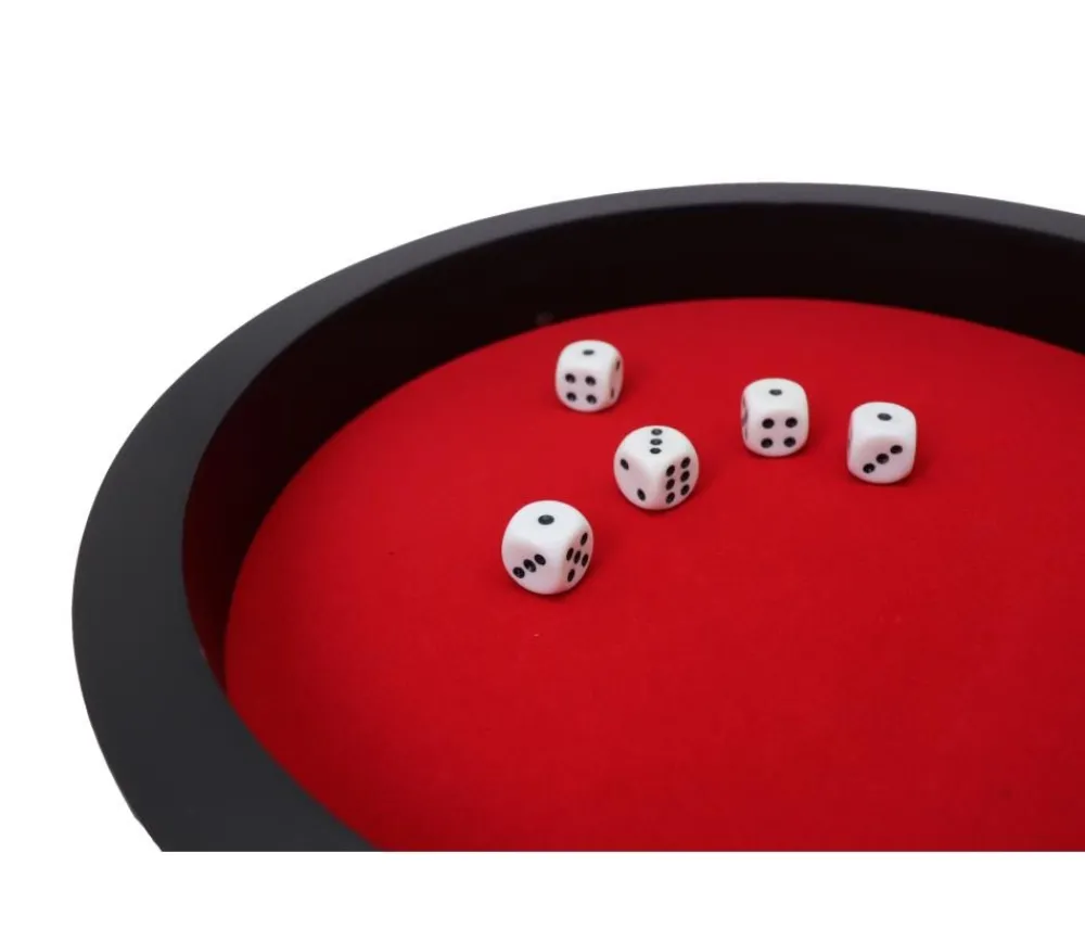 Tout Pour le Jeu Piste dés rouge et noire de 30 cm avec 5 dés
