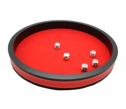 Tout Pour le Jeu Piste dés rouge et noire de 34 cm avec 5 dés