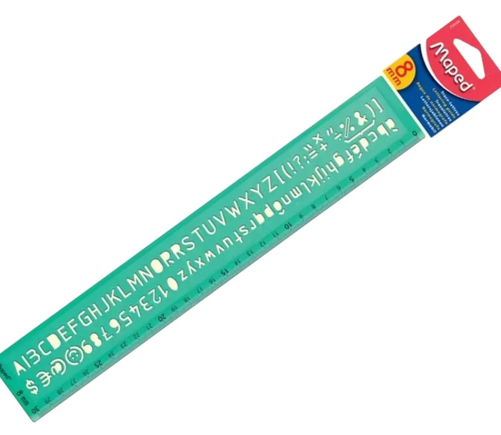 Tout Pour le Jeu Pochoir traces lettres et chiffres - règle 30 cm