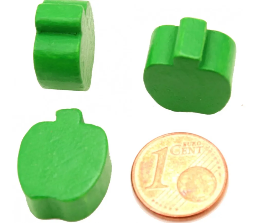 Tout Pour le Jeu Pomme en bois verte de 16x18x8 mm