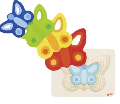 Tout Pour le Jeu Puzzle à étages en bois Papillons colorés 5 pièces