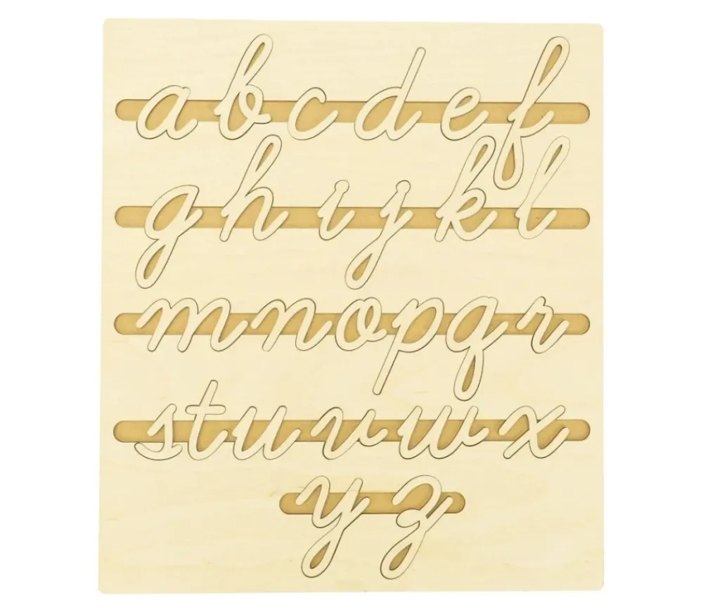 Tout Pour le Jeu Puzzle Alphabet - lettres cursives en bois