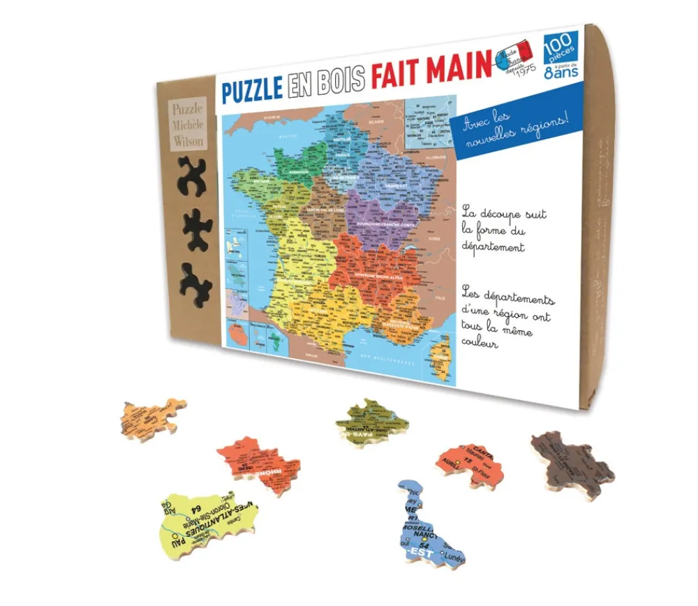 Tout Pour le Jeu Puzzle bois Carte de France des Départements 100 pièces