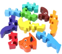 Tout Pour le Jeu Puzzle bois Chat 10 pièces 1 à 10 - commerce équitable