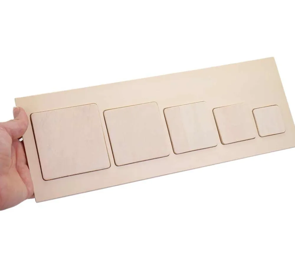 Tout Pour le Jeu Puzzle bois naturel 5 carrés - plateau 33 x 21 cm