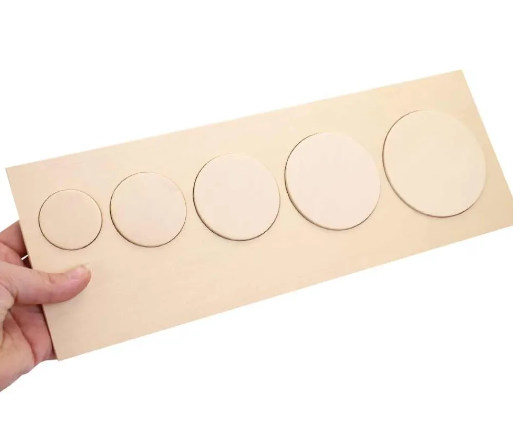 Tout Pour le Jeu Puzzle bois naturel 5 ronds - plateau 33 x 21 cm