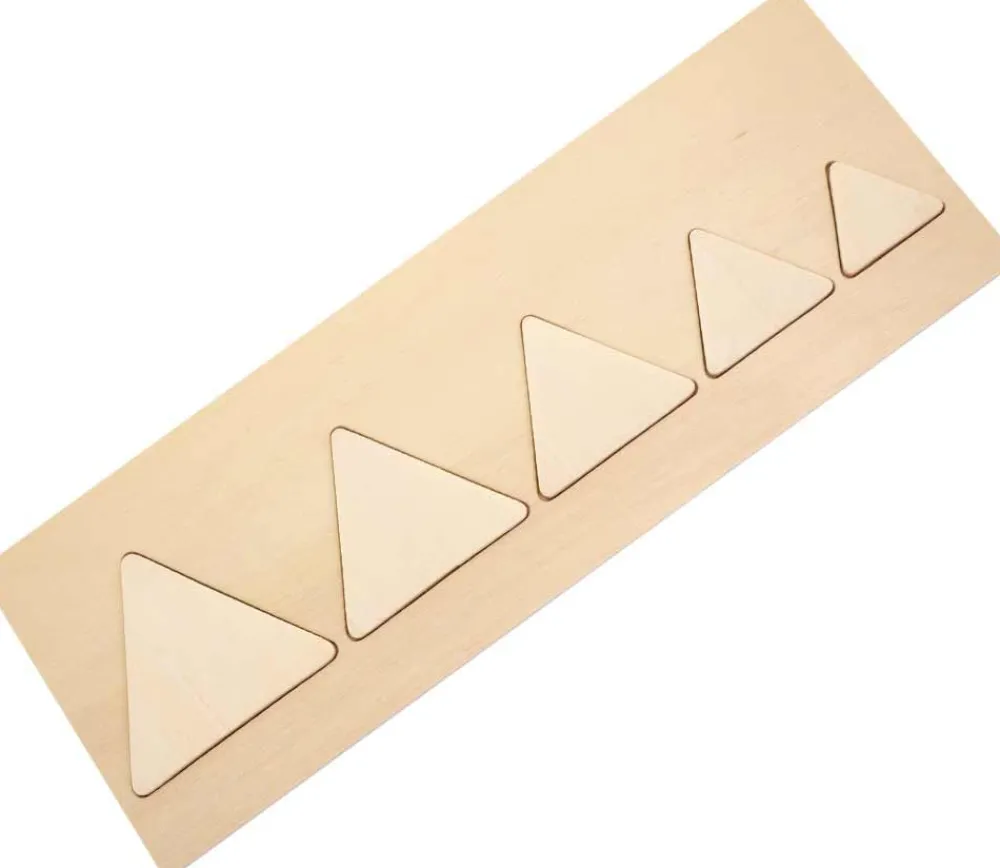 Tout Pour le Jeu Puzzle bois naturel 5 triangles - plateau 33 x 21 cm