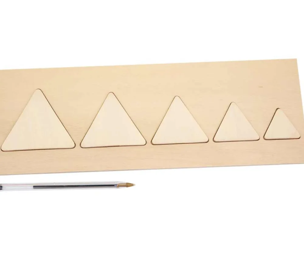 Tout Pour le Jeu Puzzle bois naturel 5 triangles - plateau 33 x 21 cm