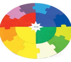 Tout Pour le Jeu Puzzle bois rond géant neutre 70 cm - 17 pièces Montessori cercle annuel