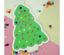 Tout Pour le Jeu Puzzle bois sapin de Noël avec 65 pompons
