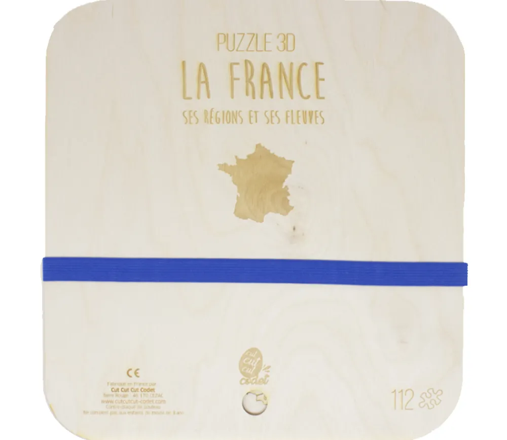 Tout Pour le Jeu Puzzle éducatif en bois - La France (3 niveaux : département, région et fleuve)