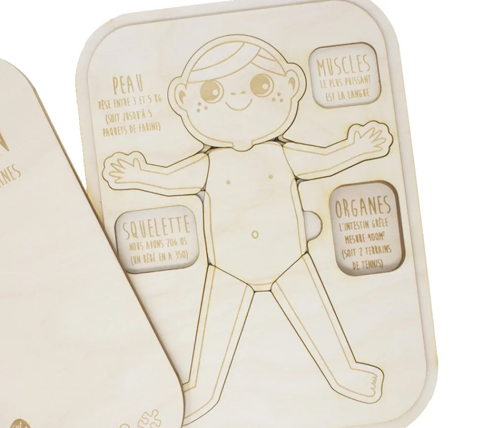 Tout Pour le Jeu Puzzle éducatif en bois Le corps humain : muscle, squelette et organes