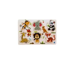 Tout Pour le Jeu Puzzle en bois 6 à 7 pièces à encastrer animaux savane