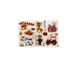 Tout Pour le Jeu Puzzle en bois 6 à 7 pièces à encastrer monde de la ferme