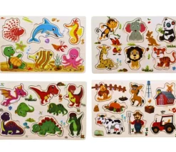 Tout Pour le Jeu Puzzle en bois 6 à 7 pièces à encastrer monde de la ferme