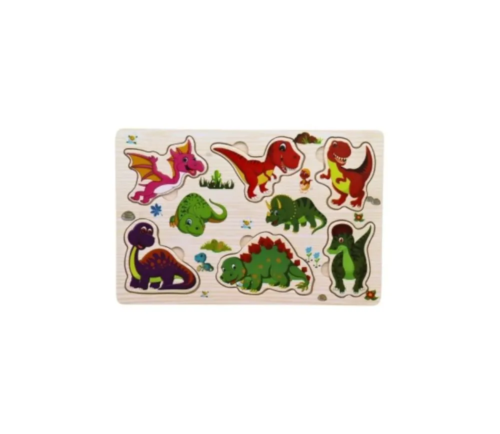 Tout Pour le Jeu Puzzle en bois 6 à 7 pièces à encastrer dinosaures