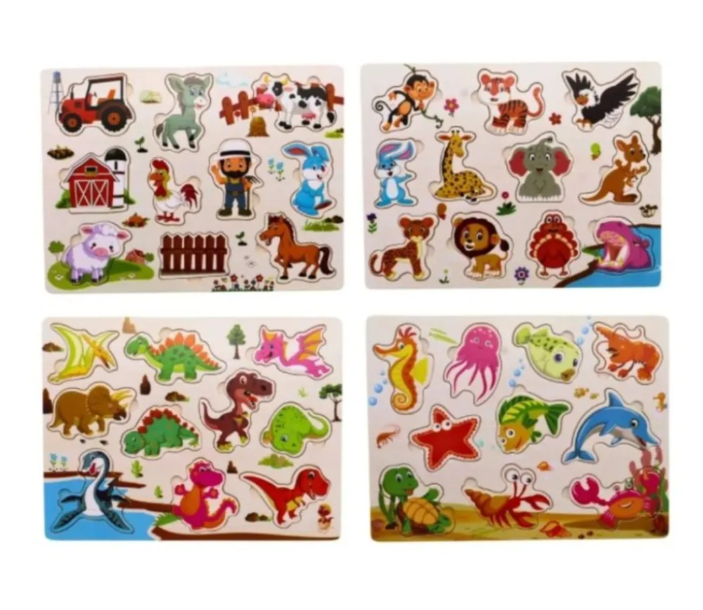 Tout Pour le Jeu Puzzle en bois 10 à 11 pièces à encastrer Les dinosaures