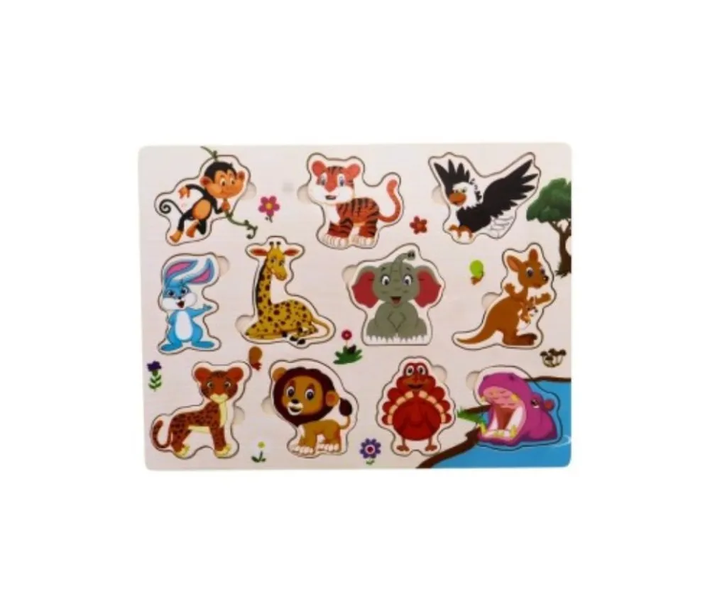 Tout Pour le Jeu Puzzle en bois 10 à 11 pièces à encastrer La ferme