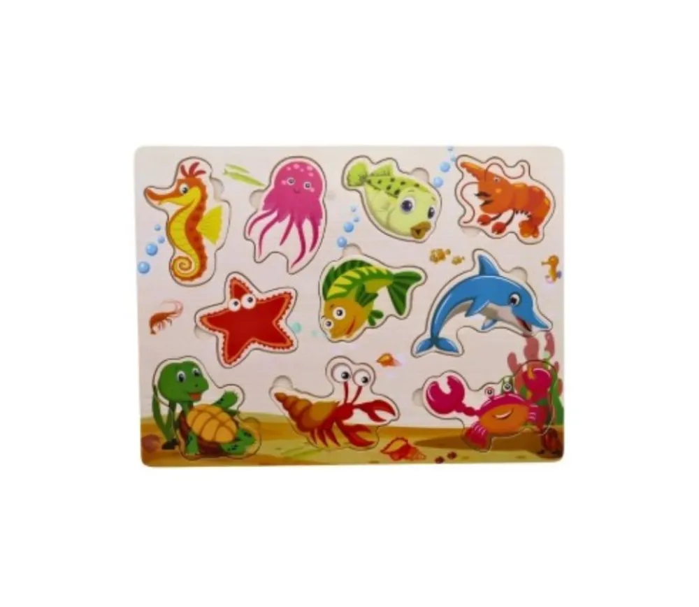 Tout Pour le Jeu Puzzle en bois 10 à 11 pièces à encastrer La ferme