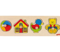 Tout Pour le Jeu Puzzle en bois à boutons 4 pièces à encastrer jouets