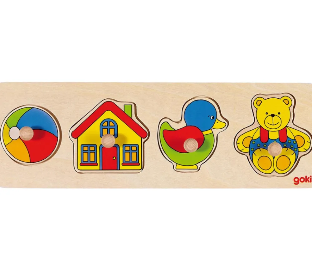 Tout Pour le Jeu Puzzle en bois à boutons 4 pièces à encastrer jouets