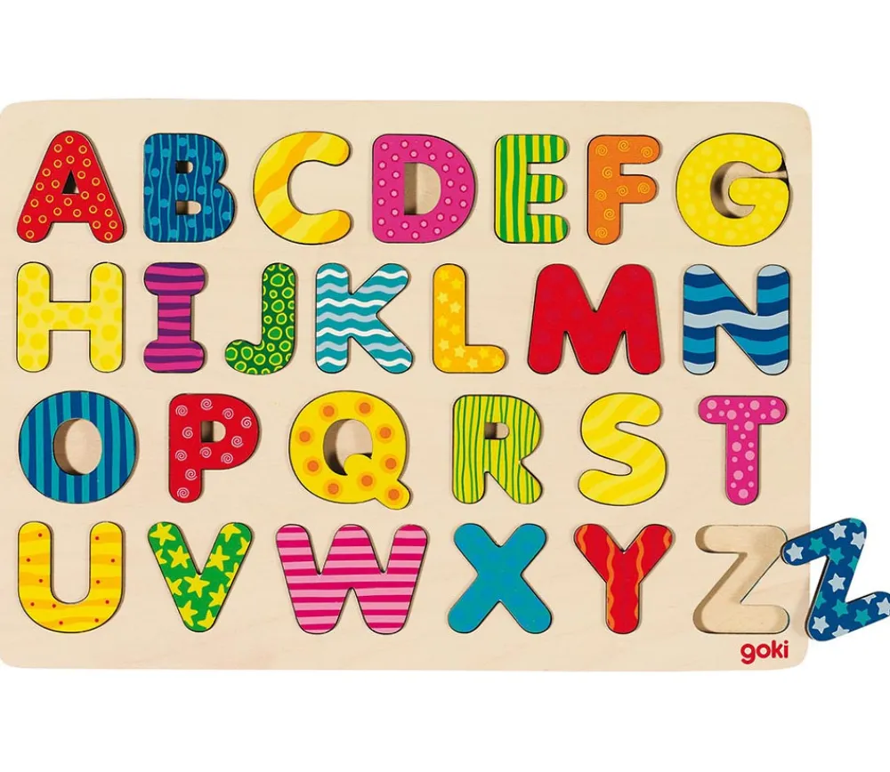 Tout Pour le Jeu Puzzle en bois à encastrer alphabet dans cadre 30 x 21 cm